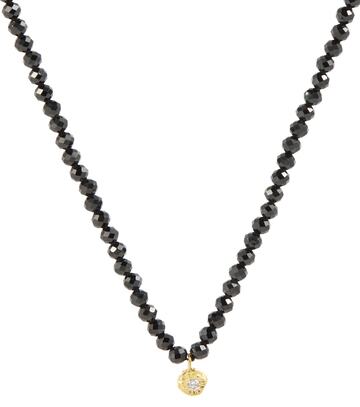 Elhanati Lucinda 18kt gold necklace with spinels and diamonds in black