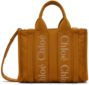chloé chloé orange small woody tote in yellow