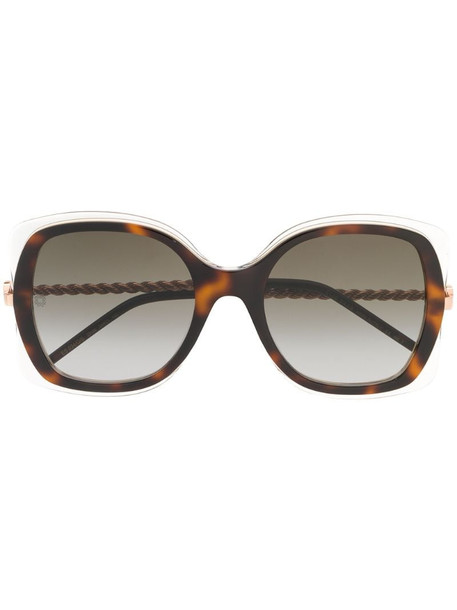 Elie Saab oversized frame sunglasses in brown