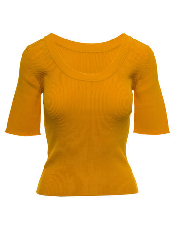 Mauro Grifoni Grifoni Womans Mustard-colored Viscose Short-sleeved T-shirt in yellow
