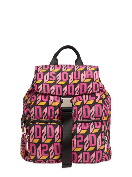 DSQUARED2 Logo Monogram Nylon Backpack in pink