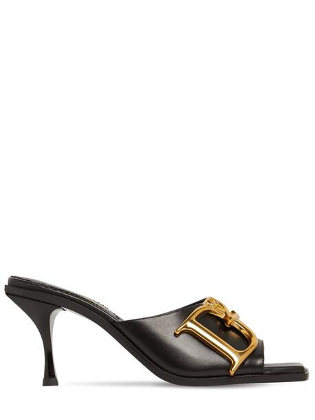 DSQUARED2 70mm D2 Statement Leather Mules in black