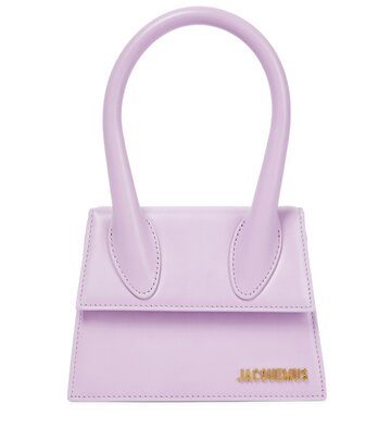 jacquemus le chiquito moyen leather tote bag in purple