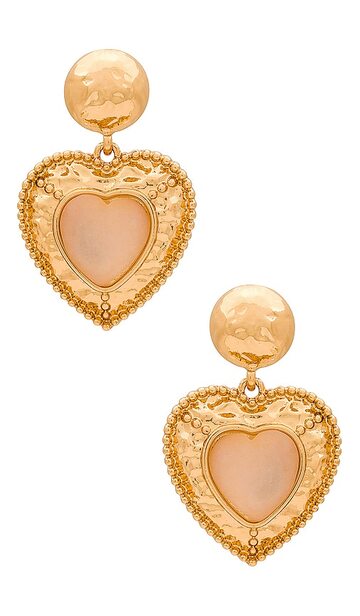 8 other reasons heart knock life earrings in metallic gold