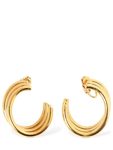 SAINT LAURENT Little Creole Hoop Earrings in gold