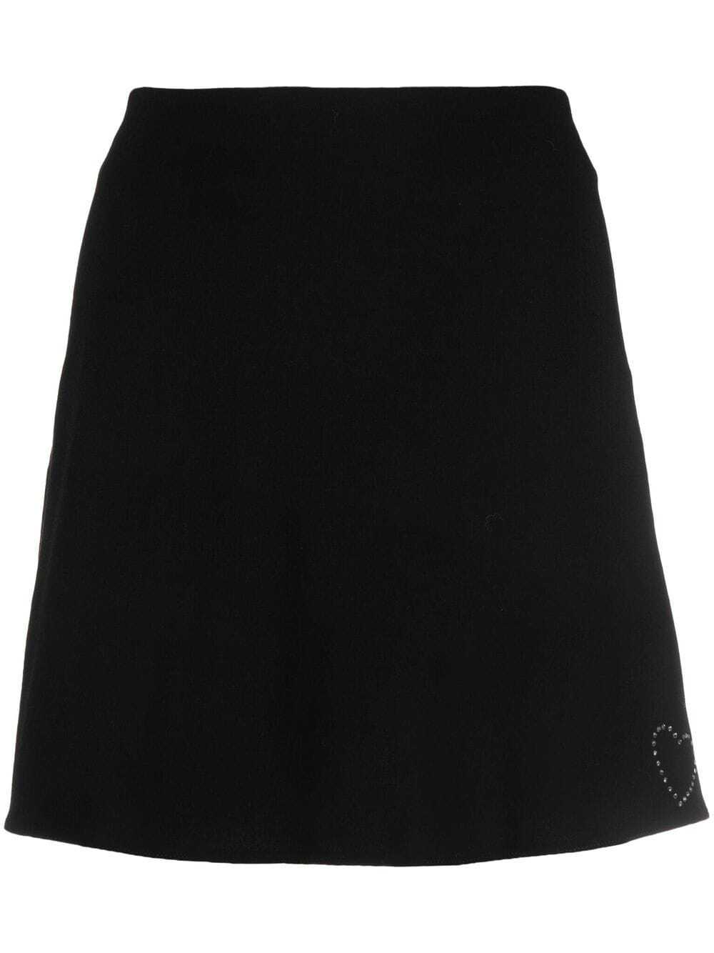 MANURI crystal-heart mini skirt - Black