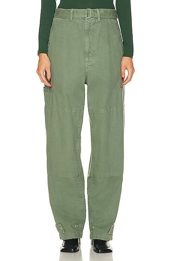 lemaire military pant in army in green