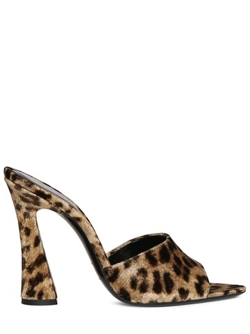 SAINT LAURENT 105mm Suite Velvet Sandals in leopard