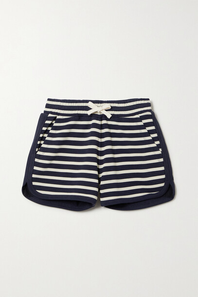 REDValentino - Striped Cotton-jersey Shorts - Blue