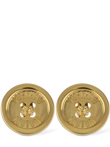 moschino sewing tool stud earrings in gold