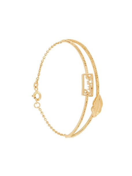 Wouters & Hendrix Mouth chain-embellished bracelet in yellow