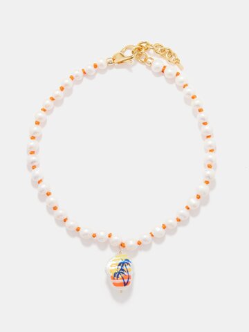 joolz by martha calvo - chasing sunsets pearl & 14kt gold-plated necklace - womens - pearl