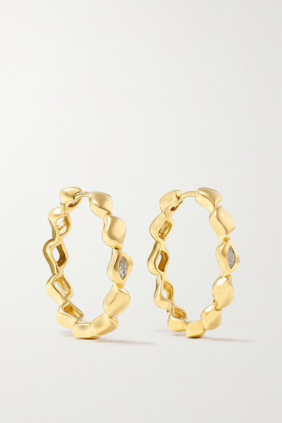 Almasika - Harmony Petite 18-karat Gold Diamond Hoop Earrings - one size