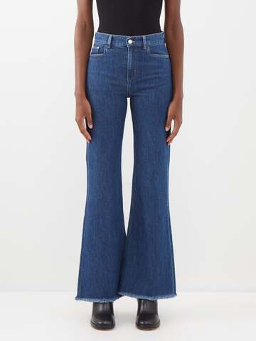 wandler - daisy organic-cotton blend flared jeans - womens - indigo