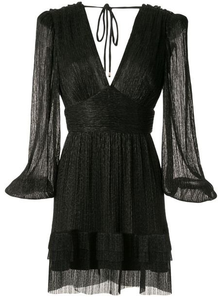 Rebecca Vallance Luna V-neck mini dress in black