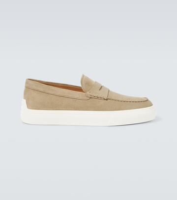 tod's suede loafers in beige