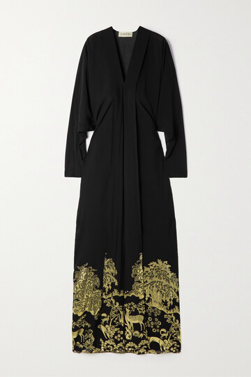lanvin - metallic jacquard gown - black