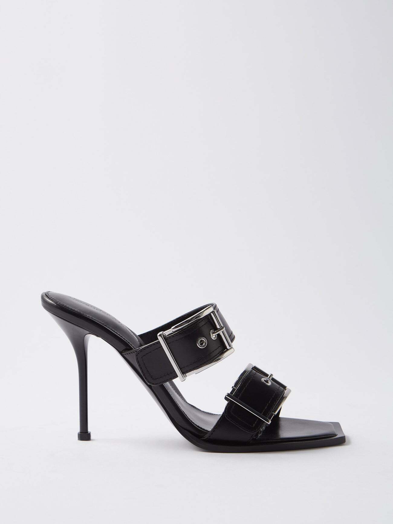 Alexander Mcqueen - Punk 110 Buckled Leather Sandals - Womens - Black Silver