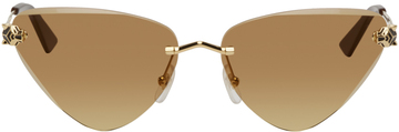 cartier gold triangular sunglasses