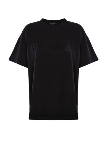 Dondup Cotton T-shirt With Tone-on-tone Embroidered Logo in black