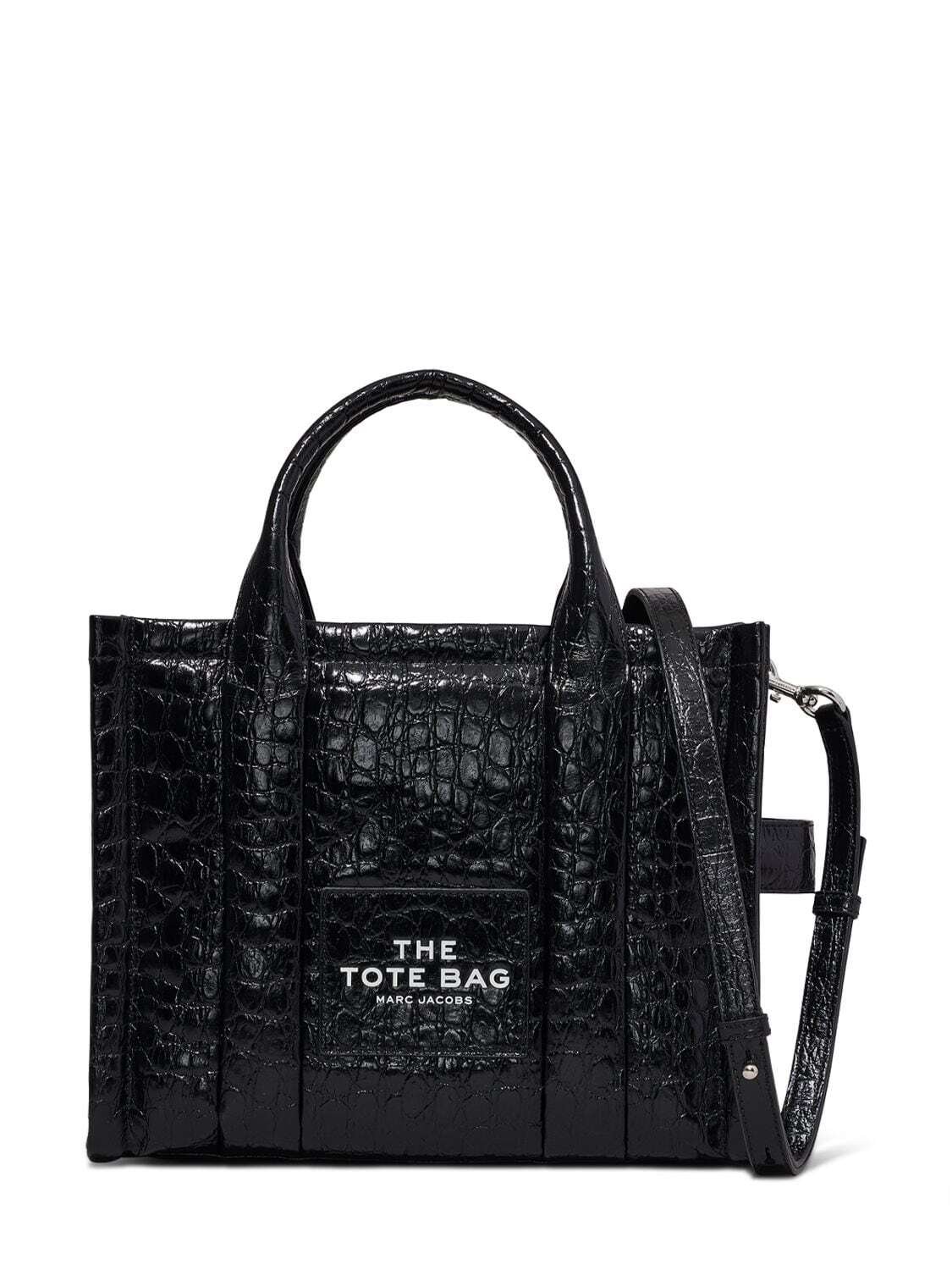 MARC JACOBS (THE) The Mini Tote Croc Embossed Bag in black