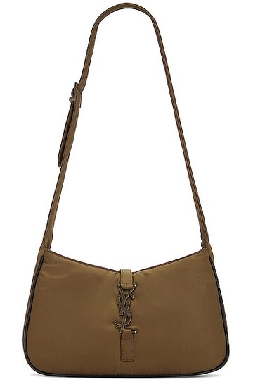 saint laurent 5a7 crossbody bag in olive in gold / green