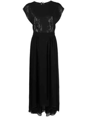 peserico sleeveless sequin-embellished dress - black