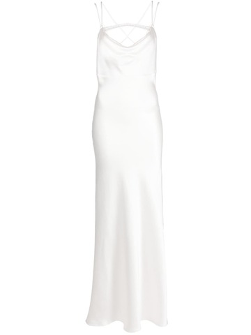 Nuè Nuè Venus crystal-embellished slip dress - White