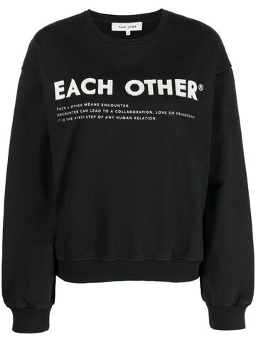 each x other logo-print cotton sweatshirt - black