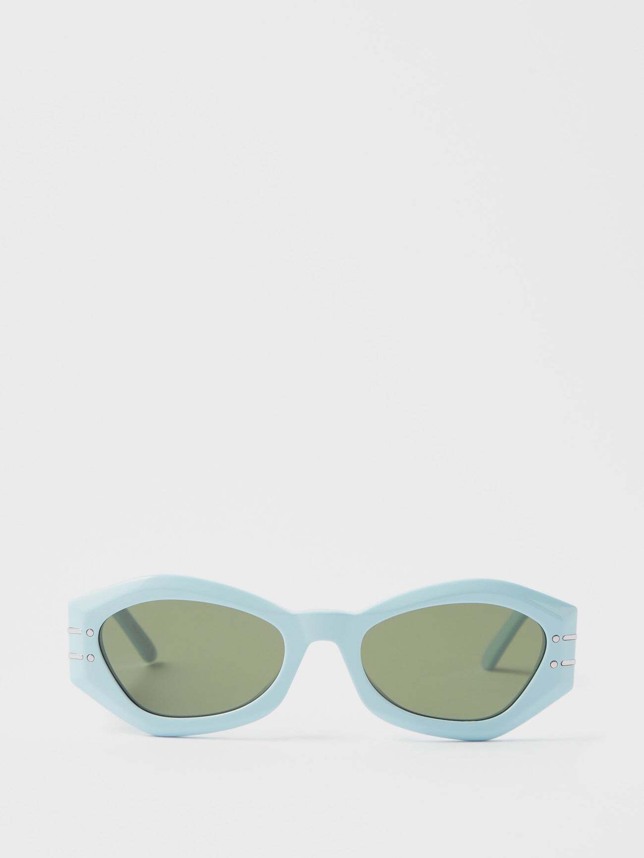 Dior - Diorsignature Cat-eye Acetate Sunglasses - Womens - Pale Blue