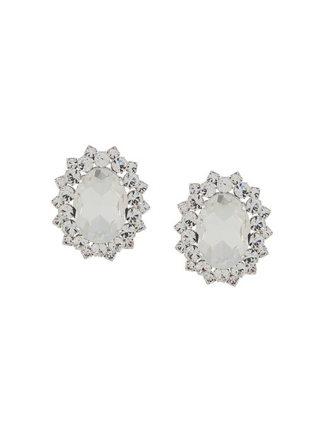 Alessandra Rich large crystal clip-on earrings in silver