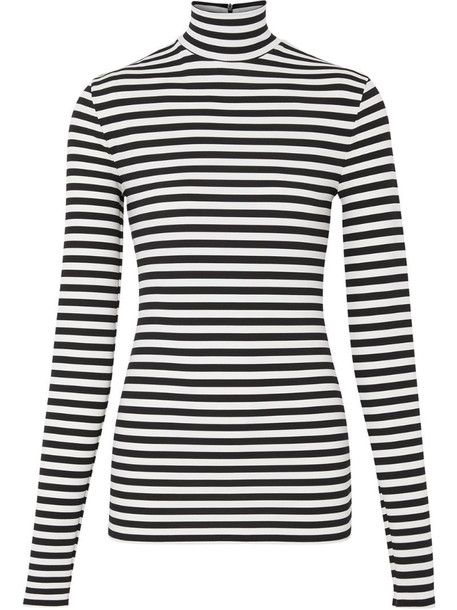 Burberry striped turtleneck T-shirt in black