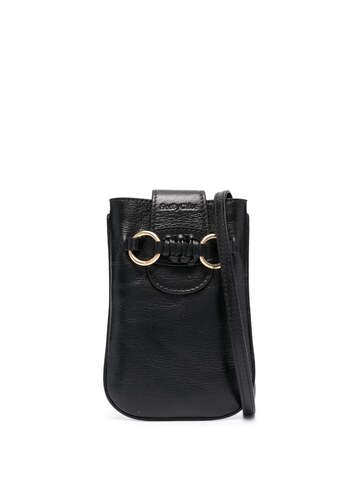 see by chloé see by chloé engraved-logo phone pouch - black