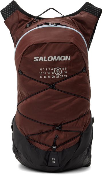 mm6 maison margiela brown & black salomon edition xt 15 backpack, 20 l