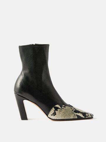 khaite - dallas 85 leather boots - womens - black