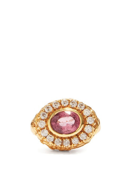 Jade Jagger - Diamond, Spinel & 18kt Gold Ring - Womens - Pink Multi