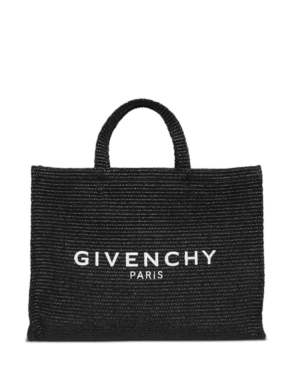 Givenchy large G-Tote raffia bag - Black