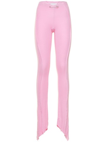 SAMI MIRO VINTAGE Asymmetric Stretch Tencel Pants in pink