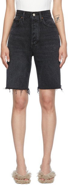 AGOLDE Black 90s Mid-Rise Loose Shorts