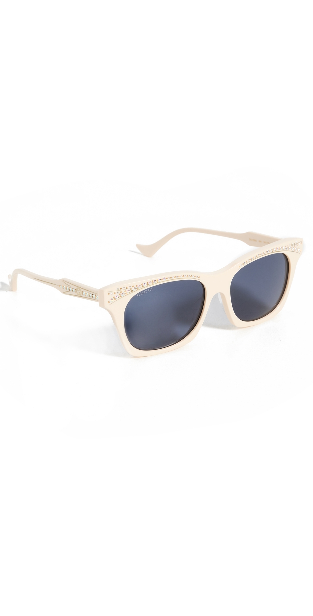 Gucci Winged Cat Eye Sunglasses Ivory-Ivory-Blue One Size