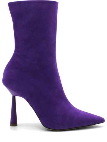 GIA X RHW 105mm Suede Ankle Boots in purple