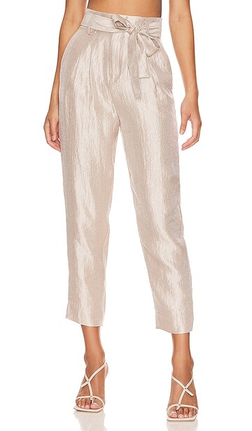 Joie Montgomery Pant in Metallic Neutral in silver