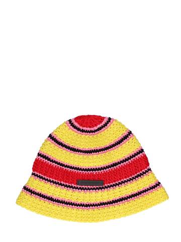 stella mccartney knit cotton bucket hat in pink