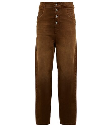 mm6 maison margiela high-rise straight jeans in brown