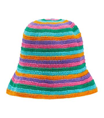 anna kosturova striped crochet bucket hat