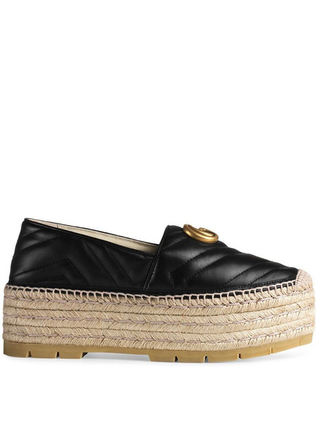 Gucci Leather espadrille with Double G in black