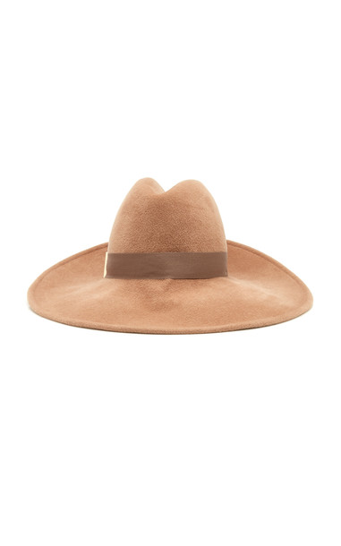 Gigi Burris Requiem Felt Wide-Brim Hat in brown