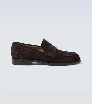 gianvito rossi george suede loafers in brown