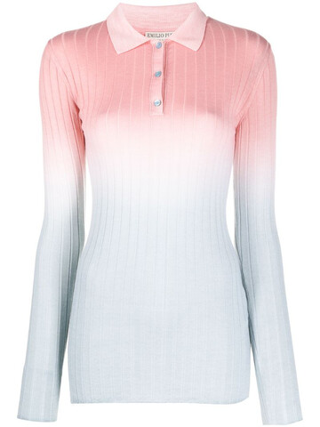 emilio pucci ombre ribbed polo shirt in pink
