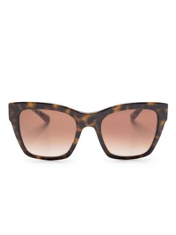 dolce & gabbana eyewear print square-frame gradient sunglasses - brown